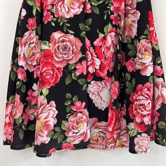 Disney Princess Black and Rose Sleeveless Fit and Flare Eyelet Dress Size Small - Picture 9 of 15